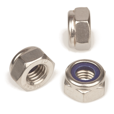 Hexagon nut, thin, prevailing torque with insert DIN 985, material A2 or A4