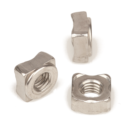 Square weld nut DIN 928, material A2 or A4