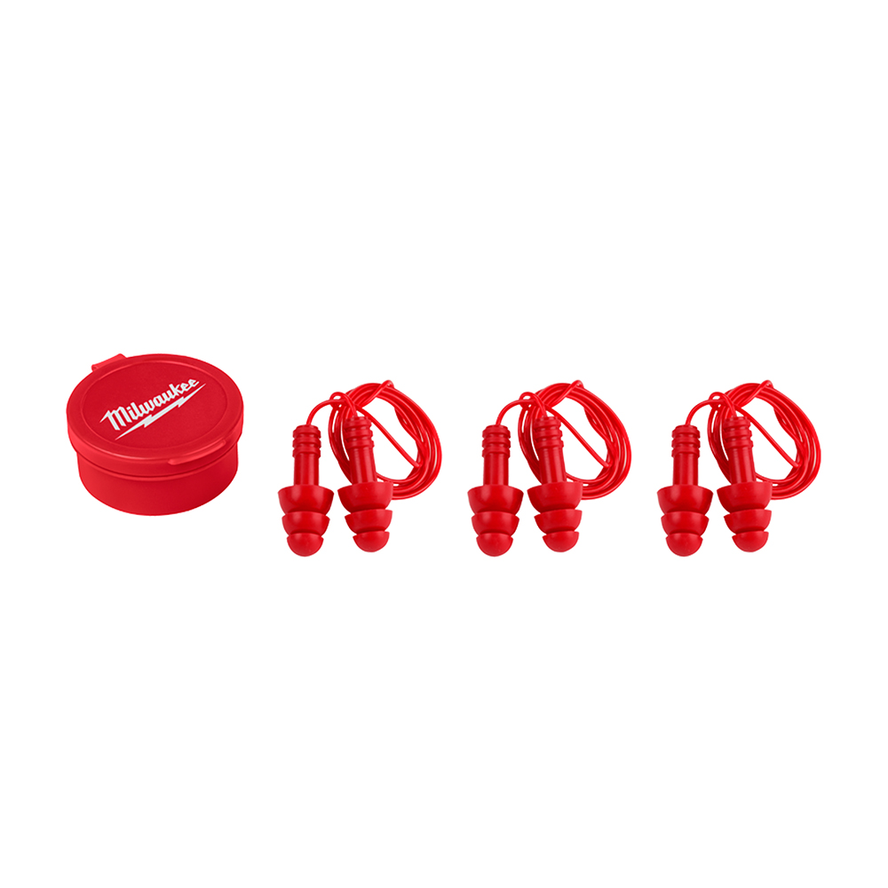REUSABLE CORDED EAR PLUGS - 3PC
